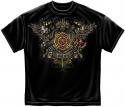 Firefighters Fire And Rescue First In Last Out black short sleeve T-Shirt FRONT