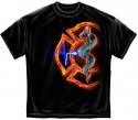 Firefighters Fire Rescue, black short sleeve T-Shirt FRONT