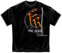 Firefighters Fire Rescue, FR, black short sleeve T-Shirt FRONT
