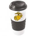 U.S. Marine Corps EGA Emblem on white Grip-N-Go Mug