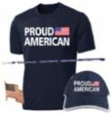 PROUD AMERICAN with USA Flag Design on Performance Gift Pack.  AVAILABLE IN: BLU
