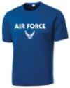 AIR FORCE W/ AF Wing Design on Royal Performance T-Shirt