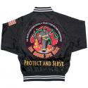 Fire Fighter Direct Embroidered and Patch Satin Jacket