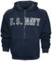 U.S. Navy Embroidered Applique on Blue Fleece Zip Up Hoodie