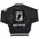 POW MIA Direct Embroidered and Patch Satin Jacket