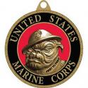 USMC Bull Dog All Metal Key Ring