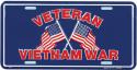 Vietnam War Veteran with Crossed Flags License Plate