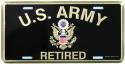 US Army Retired  License Plate  