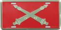 Army License Plate Field Artillery Red Background