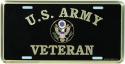 Army License Plate US Army Veteran with Crest Logo
