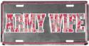 Army License Plate Army Wife Pink ACU Pattern 