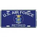 Air Force License Plate US Air Force Retired with Crest