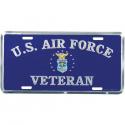 Air Force License Plate US Air Force Veteran with Crest