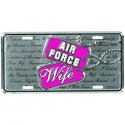 Air Force License Plate Air Force Wife Dog Tag with Creed Background 