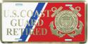 US Coast Guard Retired with Logo License Plate