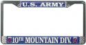 US Army 10th Mountain Division License Plate Frame 