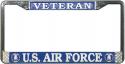 US Air Force Veteran with Crest License Plate Frame