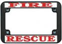 Fire Rescue Motorcycle License Plate Frame