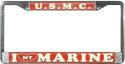 I (Heart) MY Marine License Plate Frame 