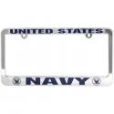 United States Navy Metalized Plastic License Plate Frame United States Navy Metalized Plastic License Plate Frame
