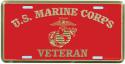 US Marine Corps Veteran with Eagle Globe and Anchor License Plate