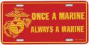 Once a Marine Always a Marine EGA Painted License Plate