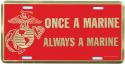 Once a Marine Always a Marine EGA Metallic License Plate