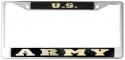 US ARMY MIRRORED INLAID PLASTIC LICENSE PLATE FRAME