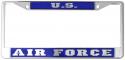 US AIR FORCE MIRRORED INLAID PLASTIC LICENSE PLATE FRAME