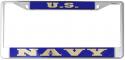 US NAVY MIRRORED INLAID PLASTIC LICENSE PLATE FRAME