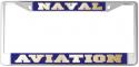 NAVAL AVIATION MIRRORED INLAID PLASTIC LICENSE PLATE FRAME