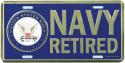 Navy License Plate Retired Navy License Plate Retired