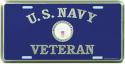 US Navy Veteran License Plate  