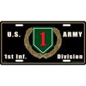 Army 1st Division License Plate