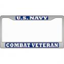 Navy Combat Veteran Auto License Plate Frame