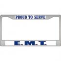 EMT Proud to Serve Auto License Plate Frame