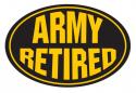 ARMY RETIRED OVAL MAGNET