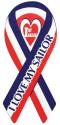 Navy I Love My Sailor Red White and Blue Ribbon Magnet