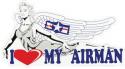 I Love My Airman Nose Art Auto Magnet 