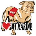 I Love My Marine with Bulldog Auto Magnet