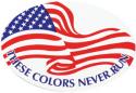 These Colors Never Run Oval Flag Auto Magnet