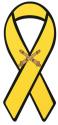 Army Field Artillery Crossed Cannons Yellow Ribbon Auto Magnet