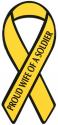 Army Proud Wife Of A Soldier Yellow Ribbon Auto Magnet
