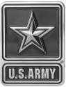 U.S. ARMY STAR METAL CHROME PLATED EMBLEM