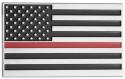  AMERICAN FLAG THIN RED LINE METAL CHROME PLATED EMBLEM