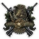 MARINE DEVIL DOG FIRST IN LAST OUT DECAL