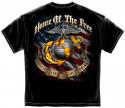 USMC HOME OF THE FREE BECAUSE OF THE BRAVE T-SHIRT