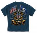 NAVY SHIELD DOUBLE FLAG EAGLE T-SHIRT