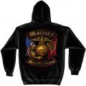 USMC BROTHERHOOD DISTRESSED GOLD FOIL HOODED SWEATSHIRT