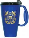 US Coast Guard  Blue 16 oz Travel Mug with Black Lid